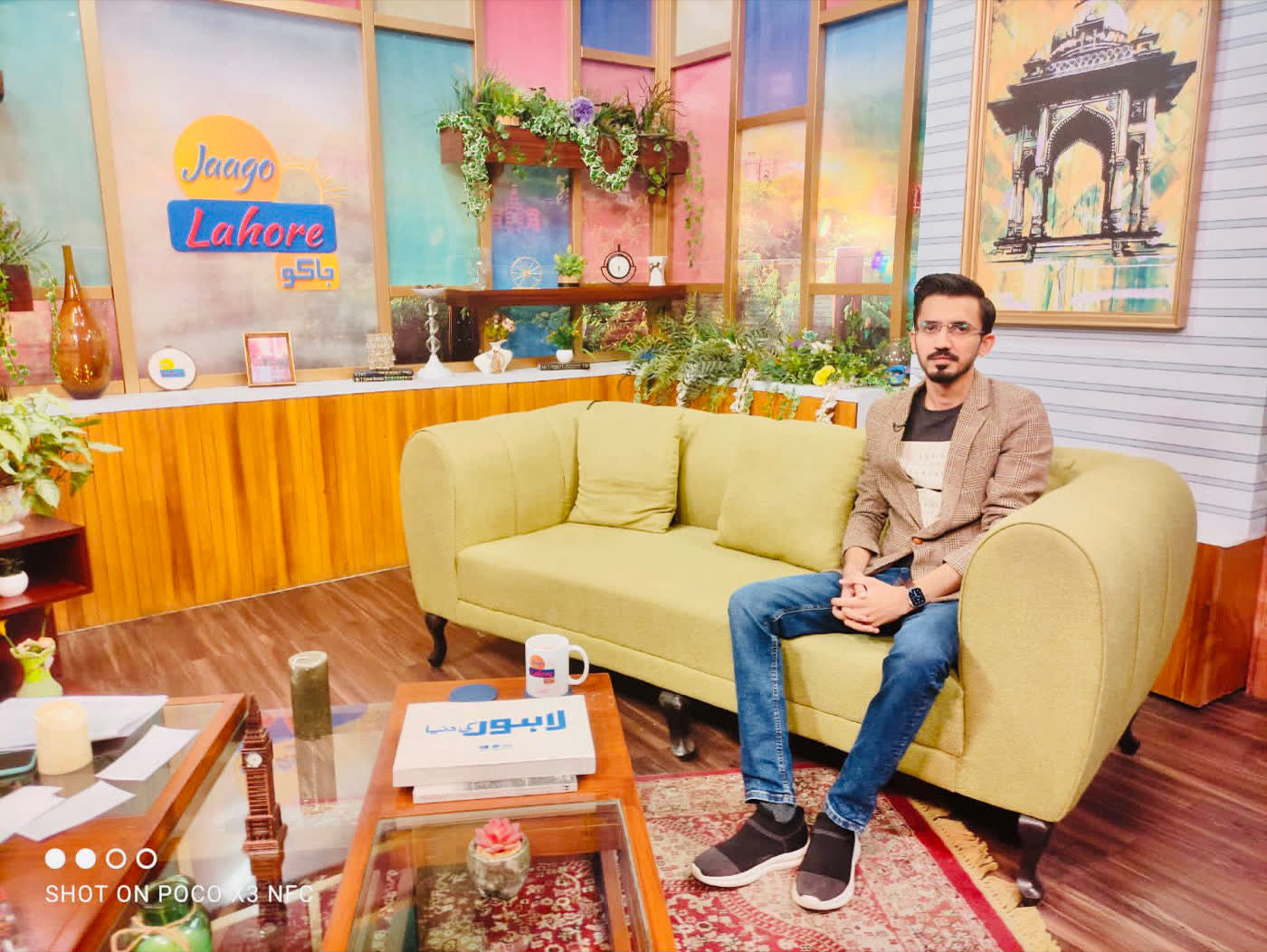 Umair Majeed on the Jaago Lahore set, Lahore News HD, November 17, 2021